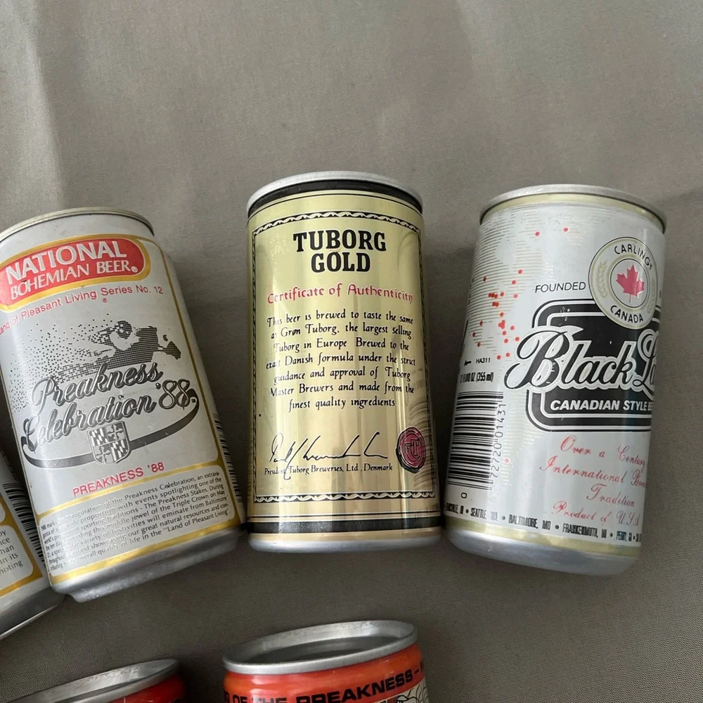 Vintage BANK TOP Collectors Beer Cans Coin Banks - Lot of 7